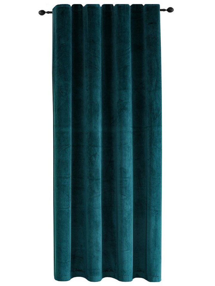 Gardine Vorhang Kräuselband Verdunkelung 300x245 cm Samt weich blickdicht,  Haus und Deko, Kräuselband (1 St), Polyester