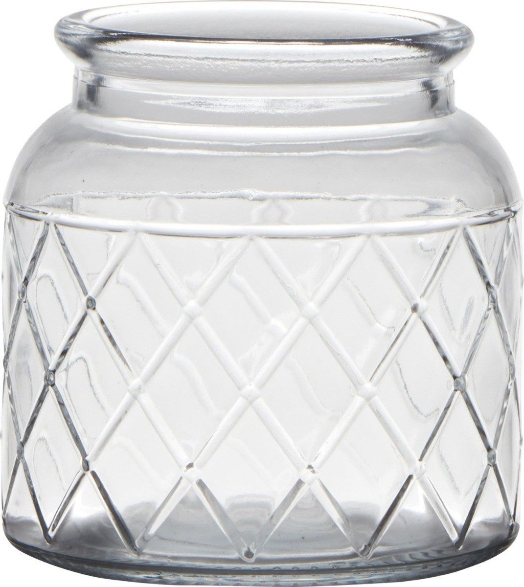 INNA-Glas Kerzenhalter Windlichtglas THIDA, Rautenmuster, klar, 10,5cm, Ø10cm