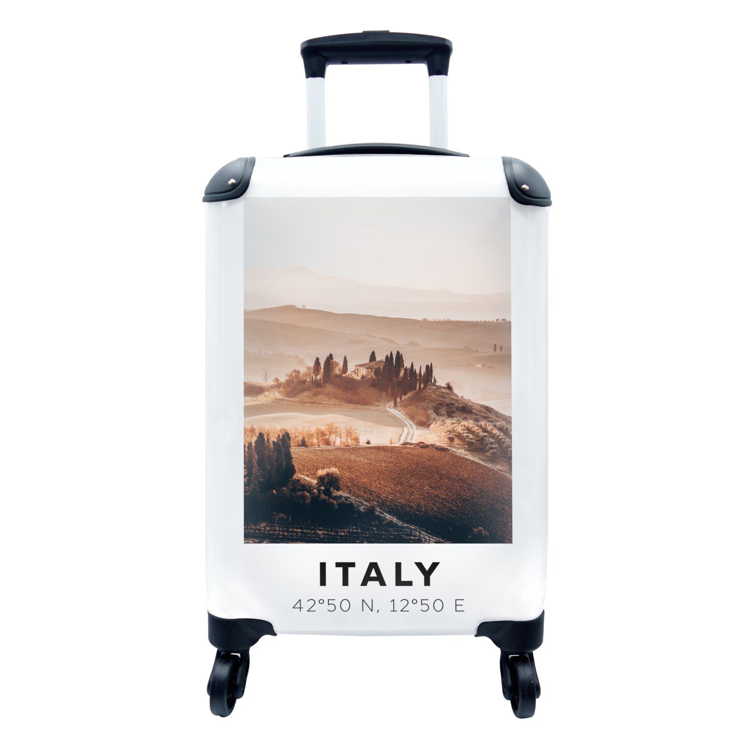 MuchoWow Handgepäckkoffer Toskana - Italien - Sommer, 4 Rollen, Reisetasche mit rollen, Handgepäck für Ferien, Trolley, Reisekoffer