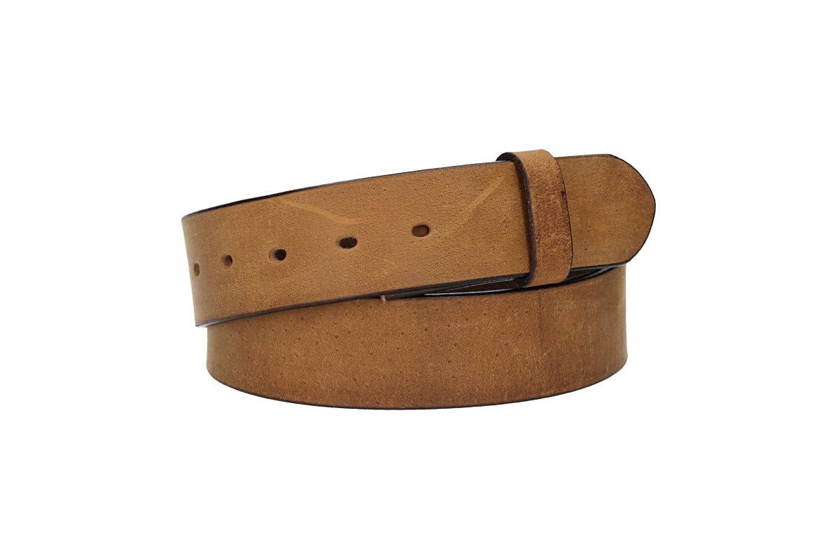 Leder Bazlen Ledergürtel Cognac 40mm mit Dornschließe in Silber 130 (1-St) sehr weiches Vollrindleder