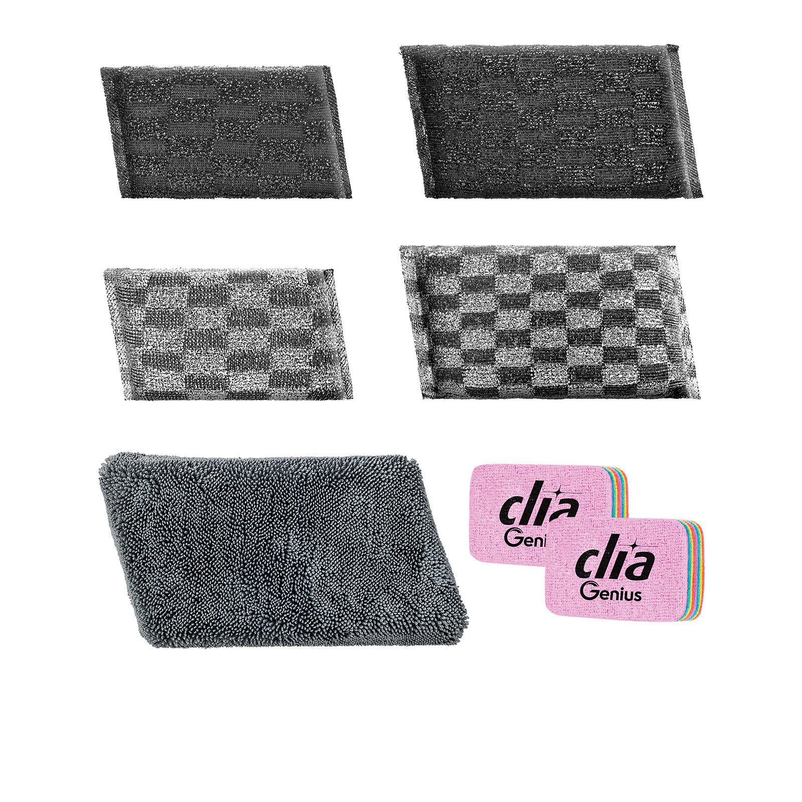 Genius Reinigungsschwamm Genius Clia Genie 2 in 1 Putzschwamm 7er Set, integriertes Spülmittel