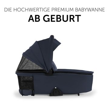 Hauck Kombi-Kinderwagen Walk N Care Trio Set - Dark Navy Blue, 3in1 Kinderwagen Set mit Babyschale, Babywanne, Sportsitz & Zubehör