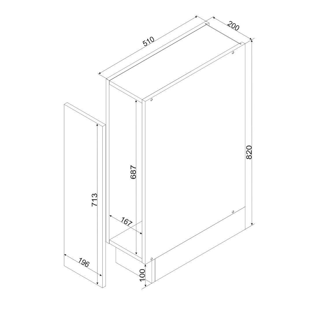 ROYAL24_MARKT Apothekerschrank D20CARGO - Morvex - Moderne Küchenlösung (Küchen Apothekerschrank, 1-St., Premium - Morvex) Top Materialien - Zeitloser Stil - Beste Verarbeitung