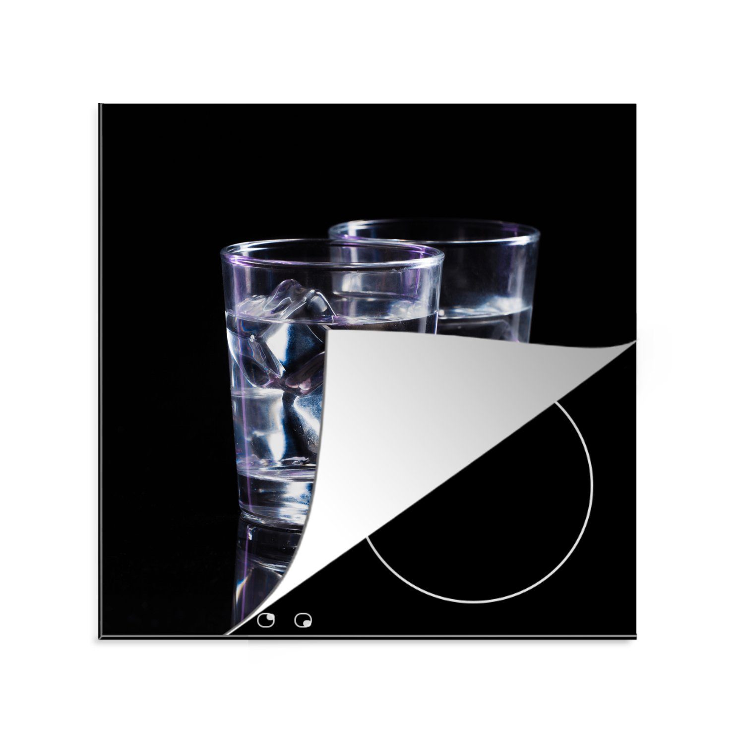 MuchoWow Herdblende-/Abdeckplatte Induktionsschutz - Alkohol - Gläser - Getränk, Vinyl, (1 tlg), 78x78 cm, Ceranfeldabdeckung, Arbeitsplatte für küche