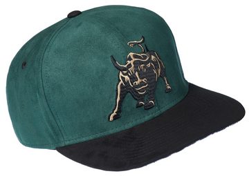 Cadency Snapback Cap Charging Bull Basecap mit geradem Schirm, Einheitsgröße, Unisex, Dunkelgrün