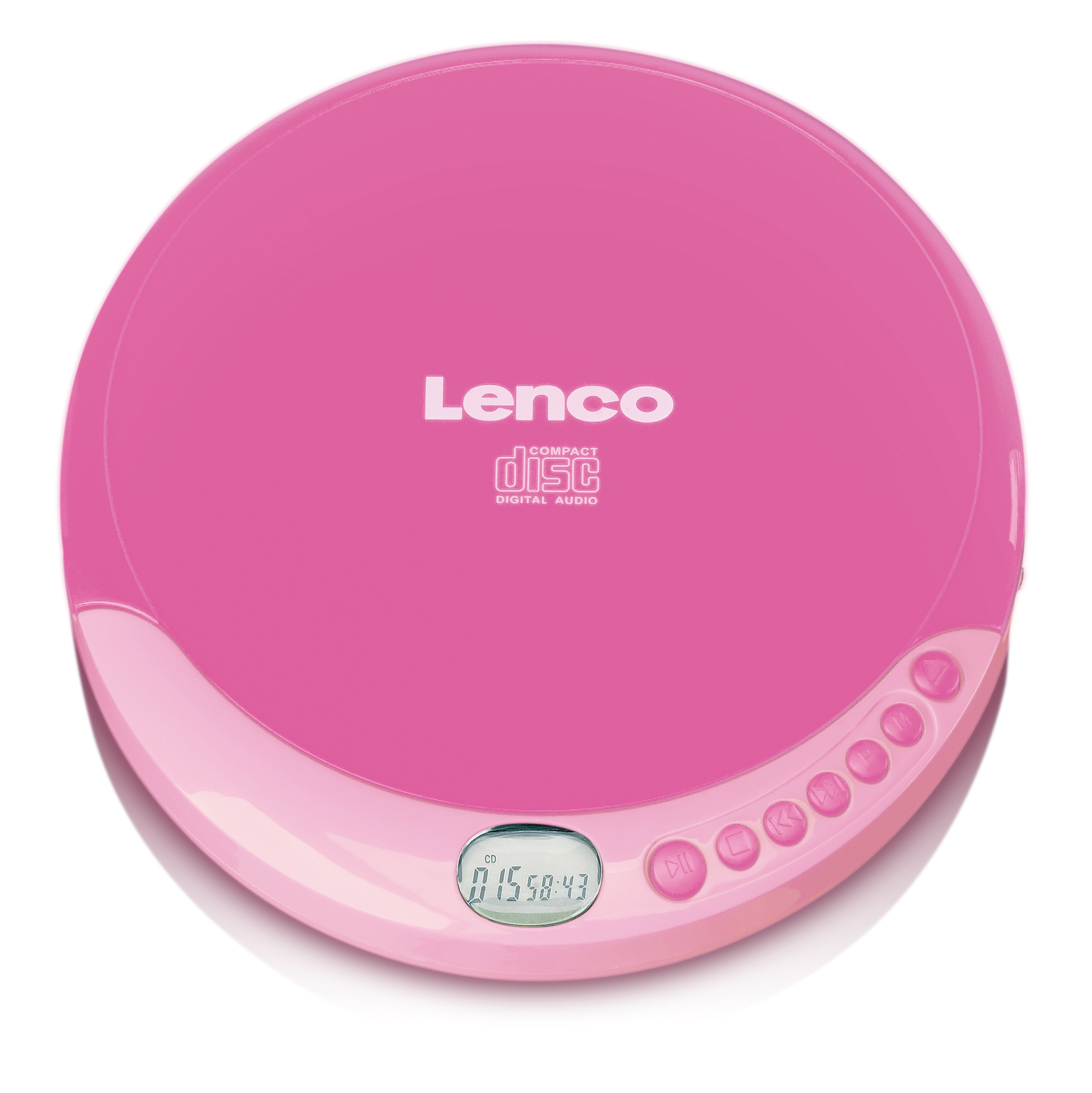 Lenco CD-011PK CD-Player (Tragbarer CD-Spieler, LCD, inkl. Kopfhörer & USB-Kabel)