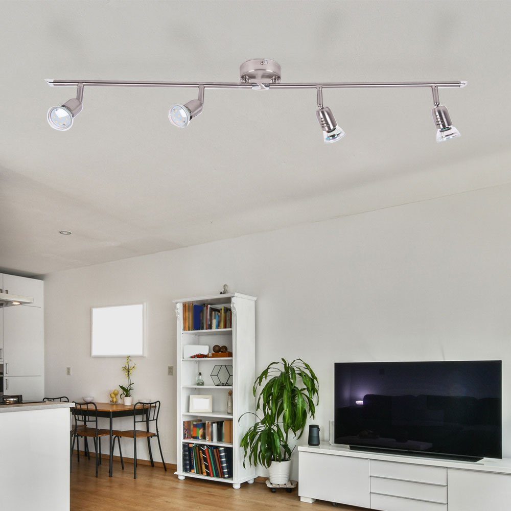 Spotstrahler schwenkbar Modern Leuchtmittel inklusive, etc-shop Flammig Deckenleuchte, LED 4 Spotleiste Warmweiß, Deckenleuchte