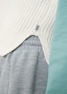 QS Strickpullover Strickpullunder aus Baumwolle Kontrast-Details