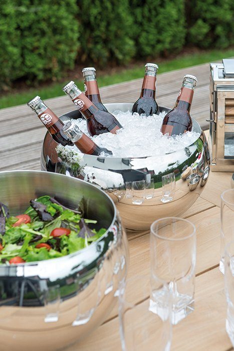 Fink Wein- und Sektkühler APOLLO, Edelstahl, moderne Form, Ø 30 cm