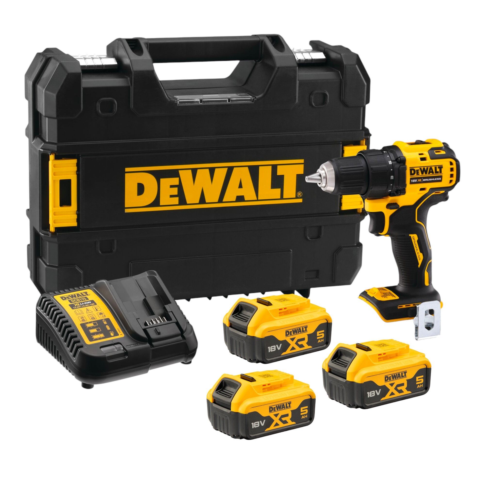 DeWalt Akku-Schrauber DCD 708 P3T Akku Bohrschrauber 18 V 65 Nm Brushless + 3x Akku 5,0 Ah