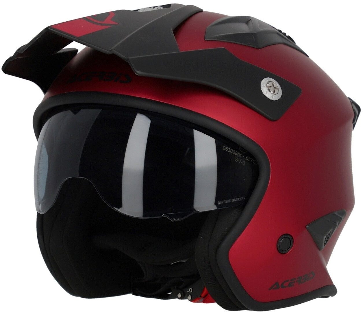 Acerbis Motorradhelm Aria Metallic Jethelm, integriertes Sonnenvisier