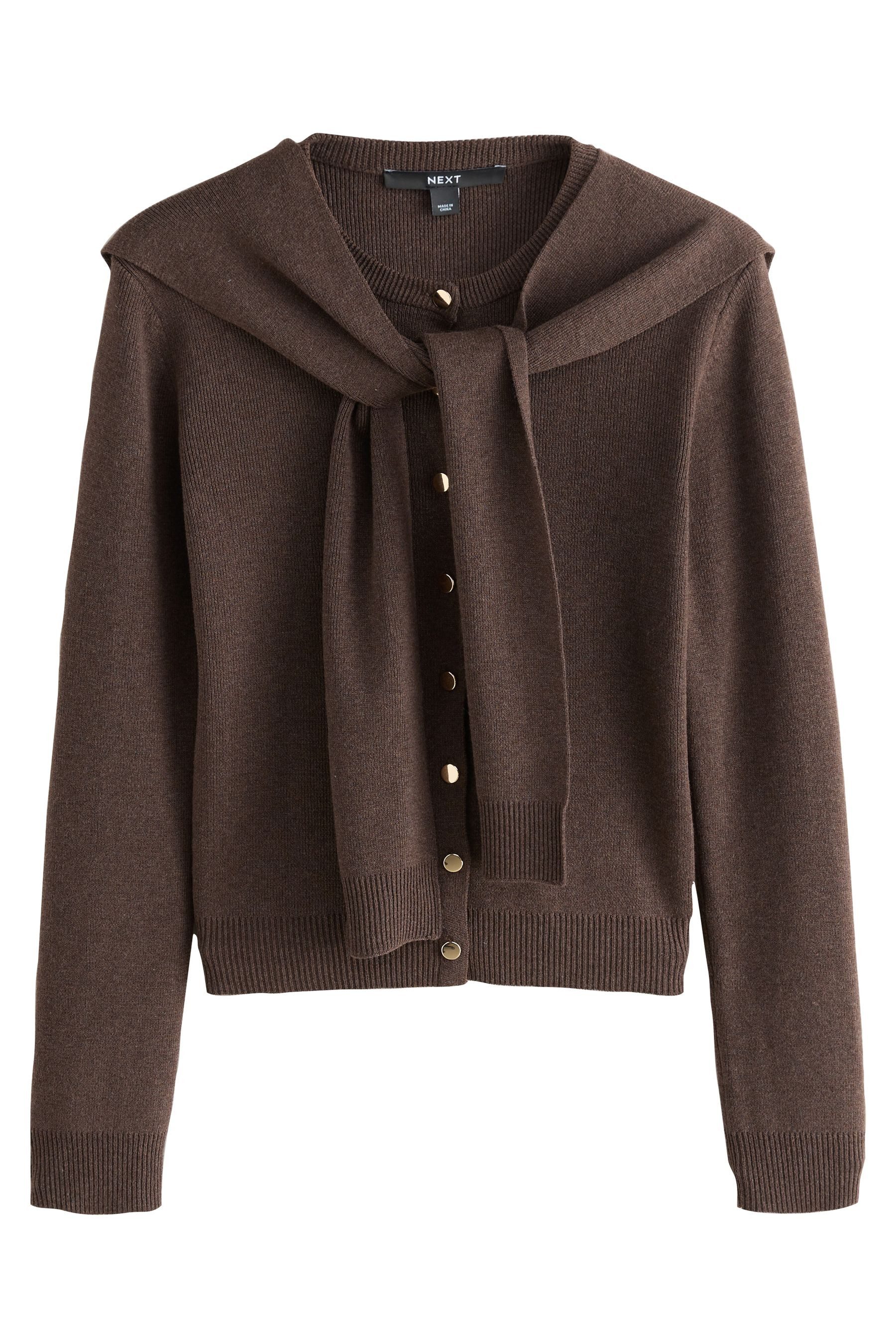 Next Rundhalspullover Cardigan mit Rundhalsausschnitt und Schal (1-tlg) günstig online kaufen