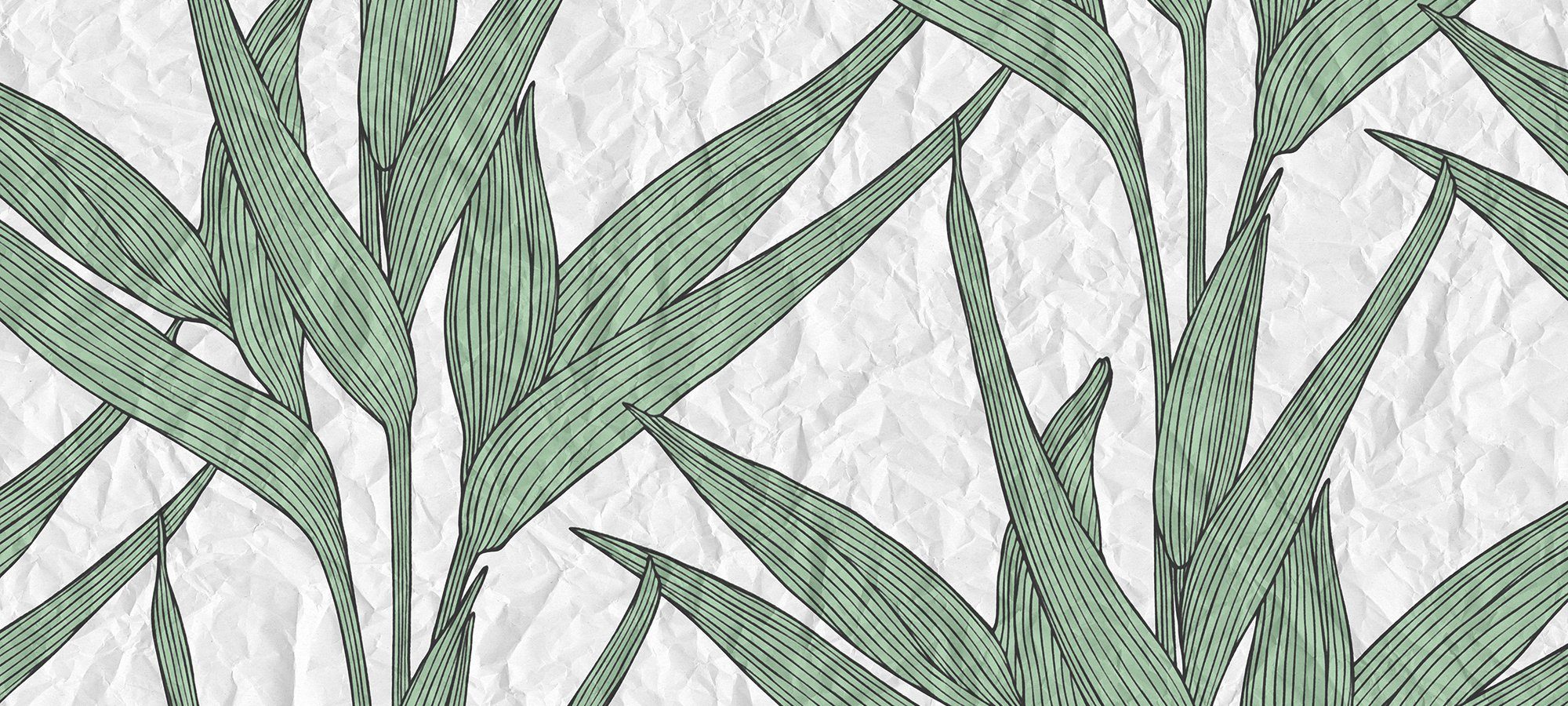 Architects Paper Fototapete Atelier 47 White Paper Leaves 1, glatt, floral, (6 St), Vlies, Wand, Schräge, Decke grün