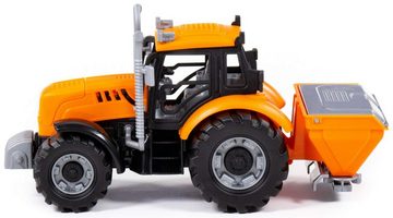 Polesie Spielzeug-Traktor Traktor Progress m Düngerstreuer orange Schwungrad