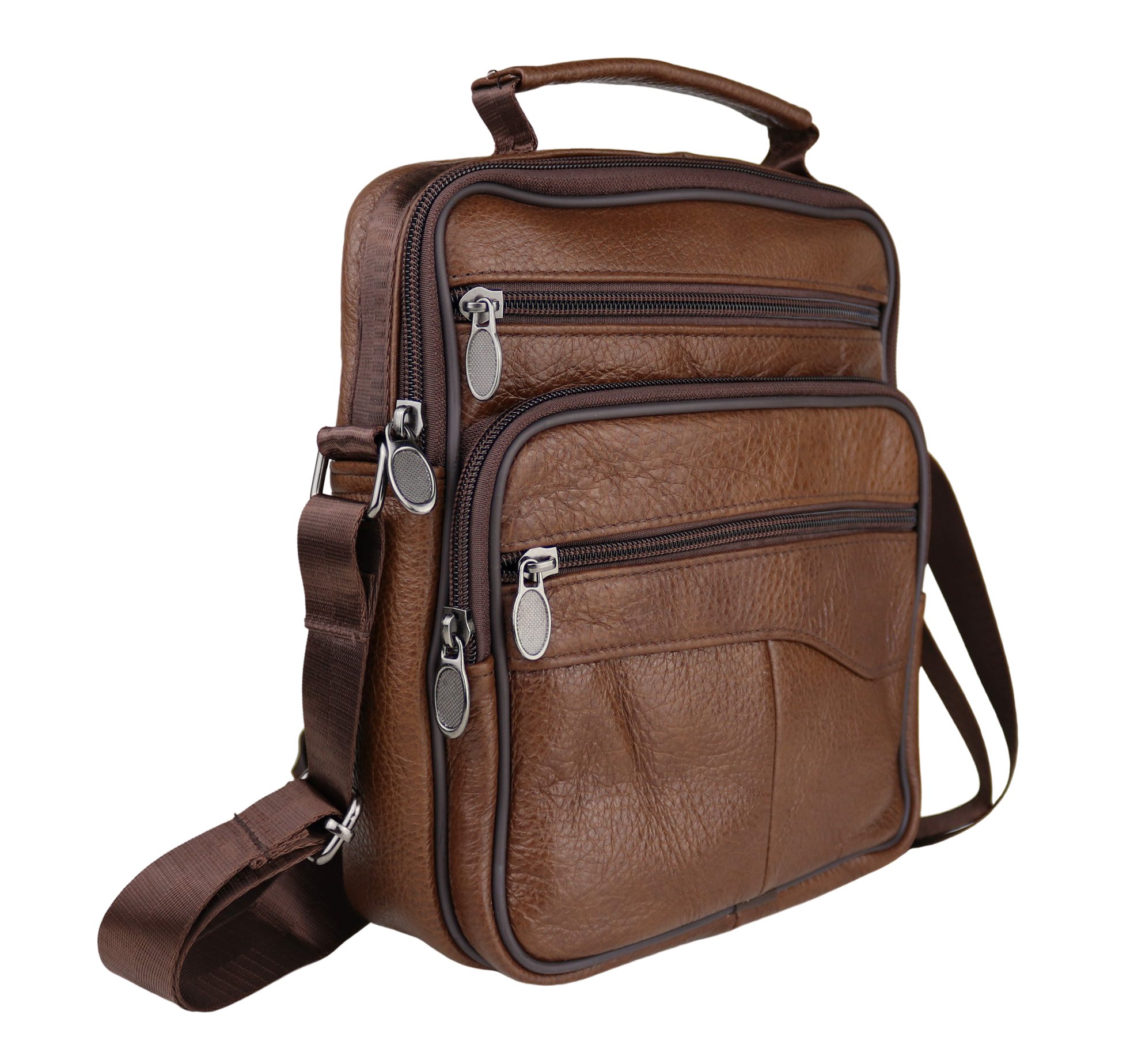 MIRROSI Schultertasche Herren Umhängetasche klein aus Echtleder (Messenger Bag), große Kapazität – Bild 2 von 3