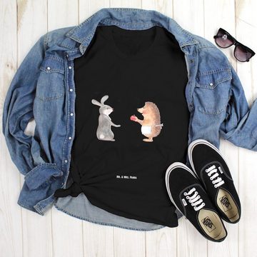 Mr. & Mrs. Panda T-Shirt Hase Igel - Schwarz - Geschenk, Trennungsschmerz, Trösten, Lustiges T (1-tlg)