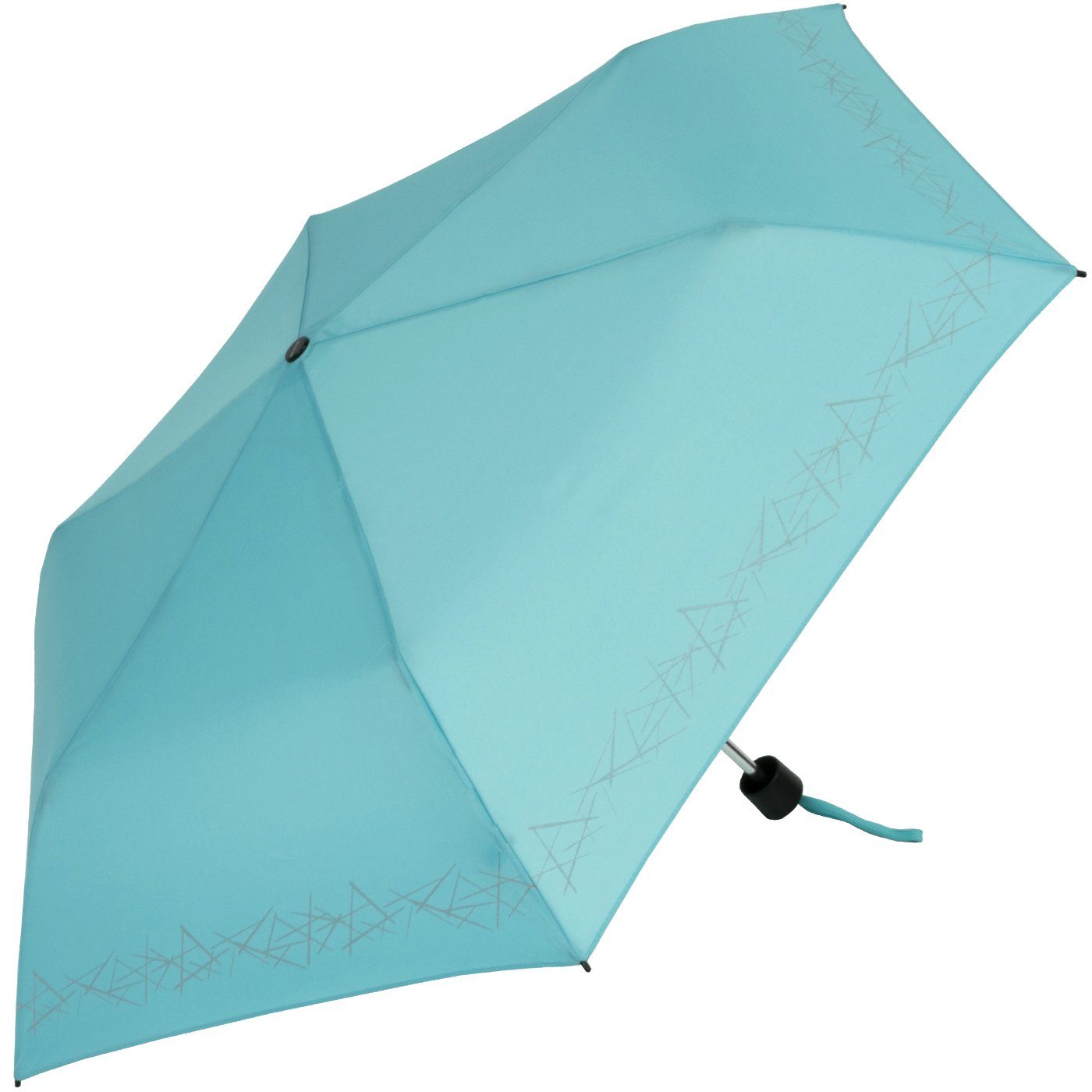 Knirps® Taschenregenschirm Kinderschirm 4Kids reflective mit Reflexborte, Sicherheit auf dem Schulweg, leicht, uni, capri