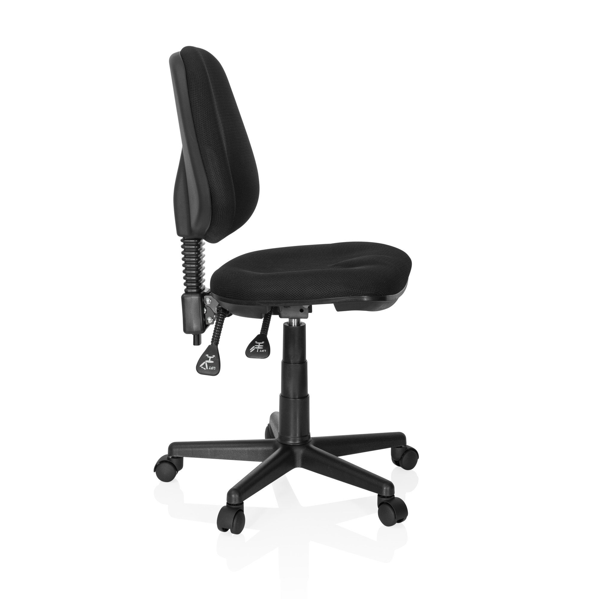 25 Bürostuhl (1 St), OFFICE ergonomisch Drehstuhl Office Armlehnen Stoff ohne Schwarz Schreibtischstuhl hjh CITY Home