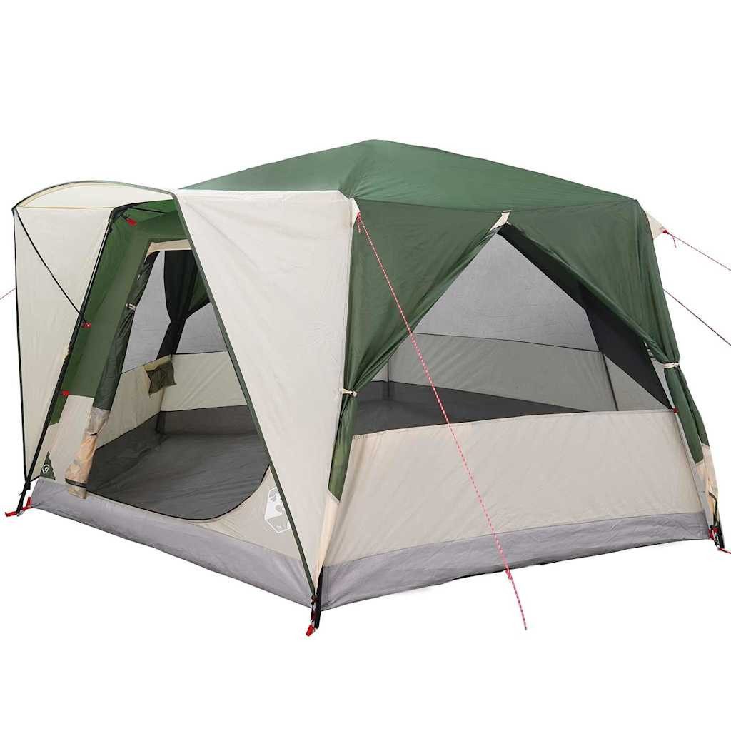 vidaXL Tunnelzelt Kabinenzelt für 7 Personen mit Dach Grün 400 x 350 x 212 cm, (1 tlg)