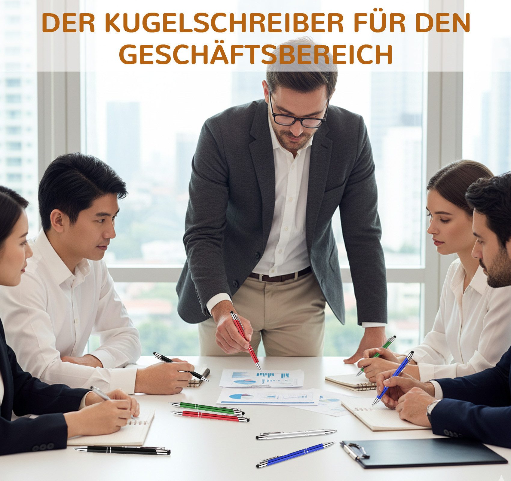 lindahandel Kugelschreiber 2-in-1 Kugelschreiber mit Touchscreen Stift, blaue Mine, (10-tlg), Kugelschreiber für Smartphone & Tablet, Büro & Schule