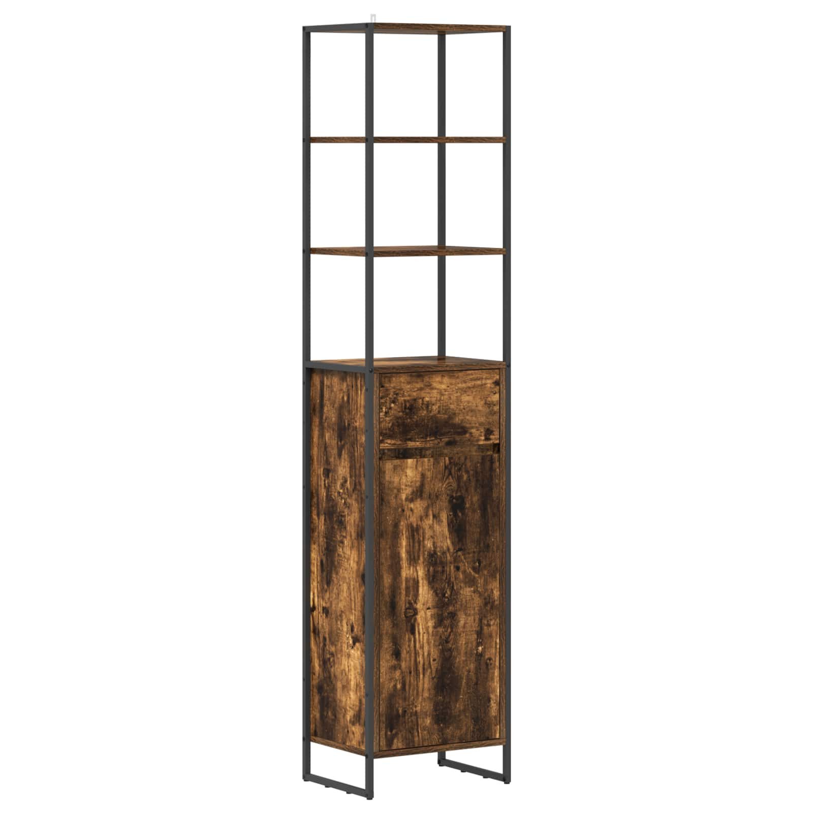 vidaXL Badezimmerspiegelschrank Badezimmerschrank Raucharbe 40 x 30 x 180 cm Holzwerkstoff (1-St)