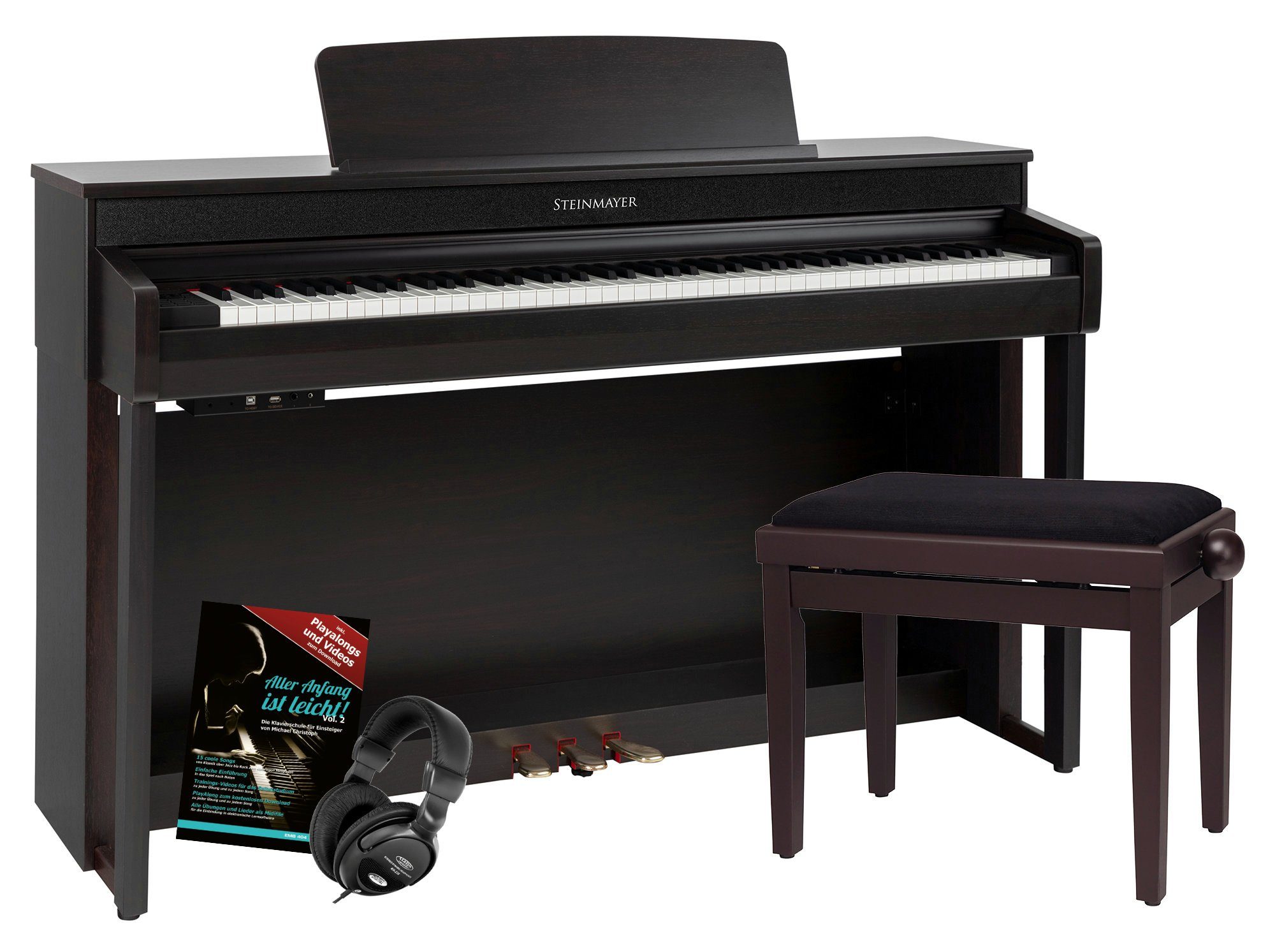 Digitalpiano DP-361 E-Piano Set - 88 Tasten mit Hammermechanik - Ebony/Ivory Touch