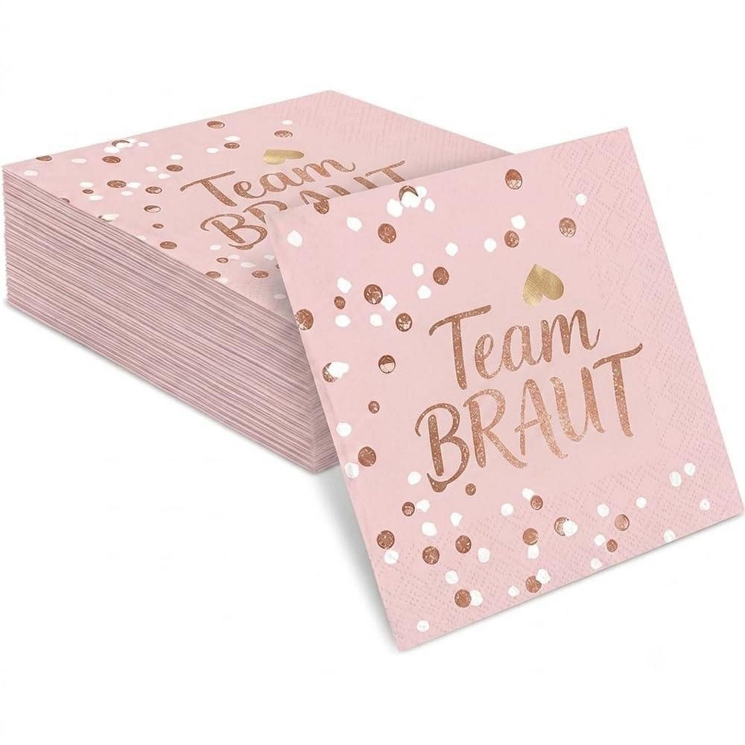 LuxusKollektion Papierserviette Servietten Rosa 3-lagig JGA, (40 St)