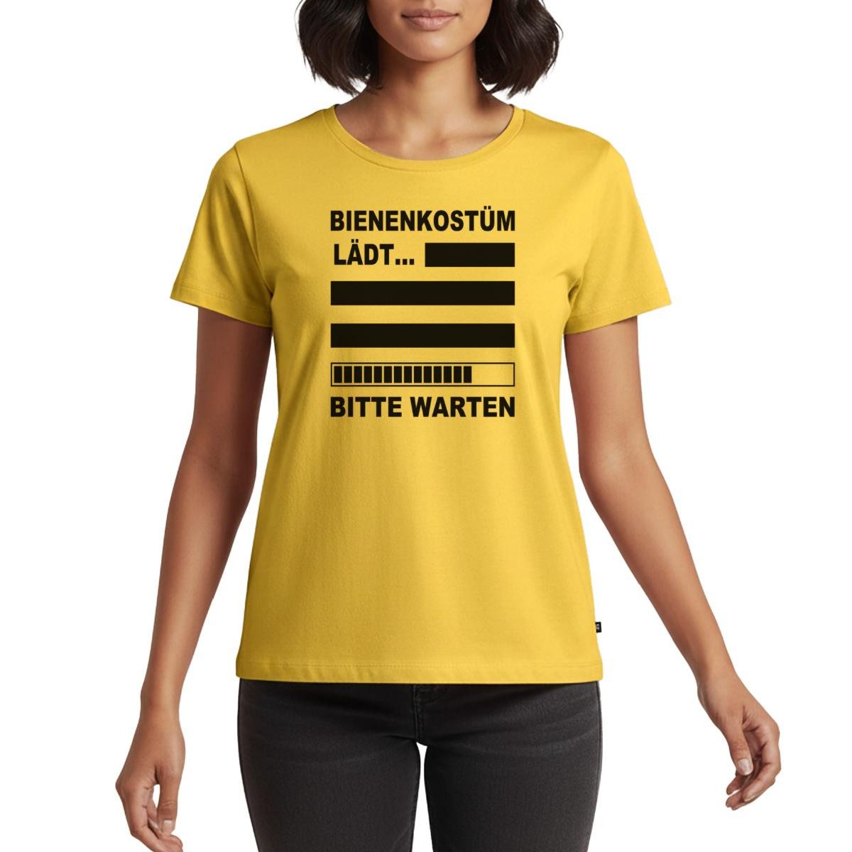 T-Shirt Bienenkostüm Lädt Biene Kostüm Fasching Karneval Frauen Premium T-Shir