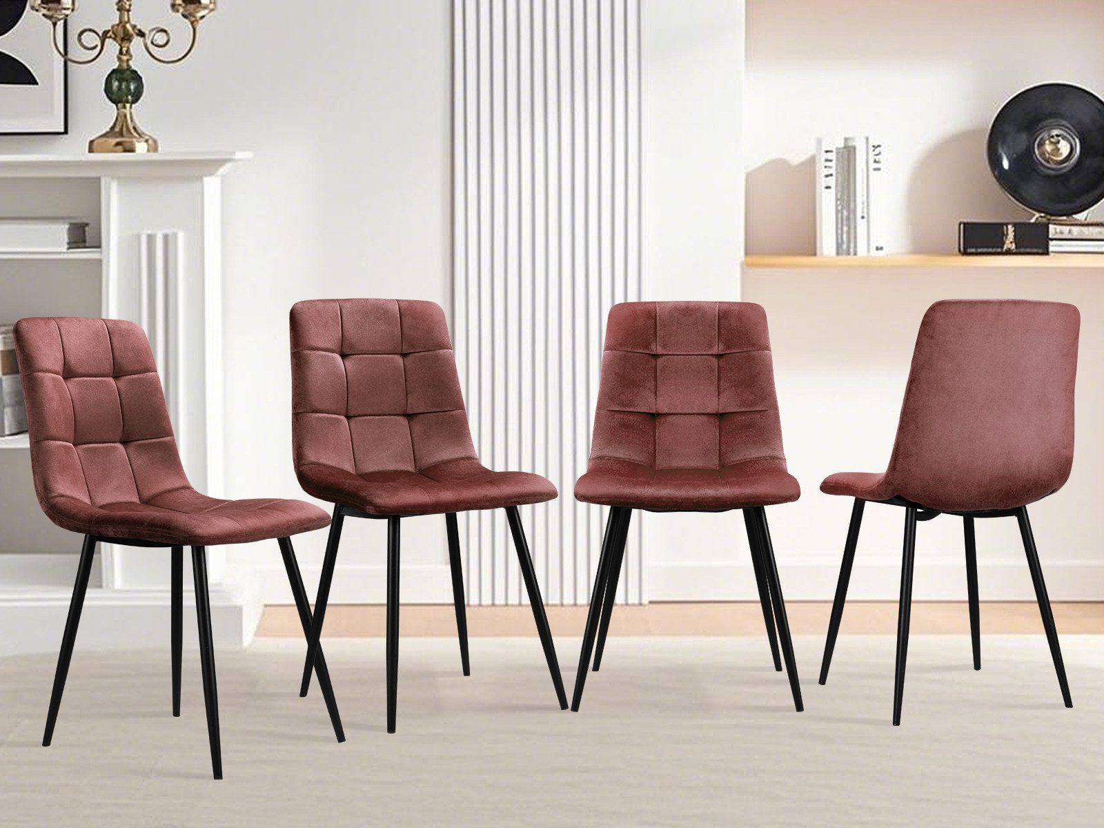 HOMELUX 4-Fußstuhl Esszimmerstühle Küchenstuhl 4er Set Essstühle mit Rückenlehne (Set, 4 St), Kann für private oder gewerbliche Zwecke genutzt werden, bis 110 kg