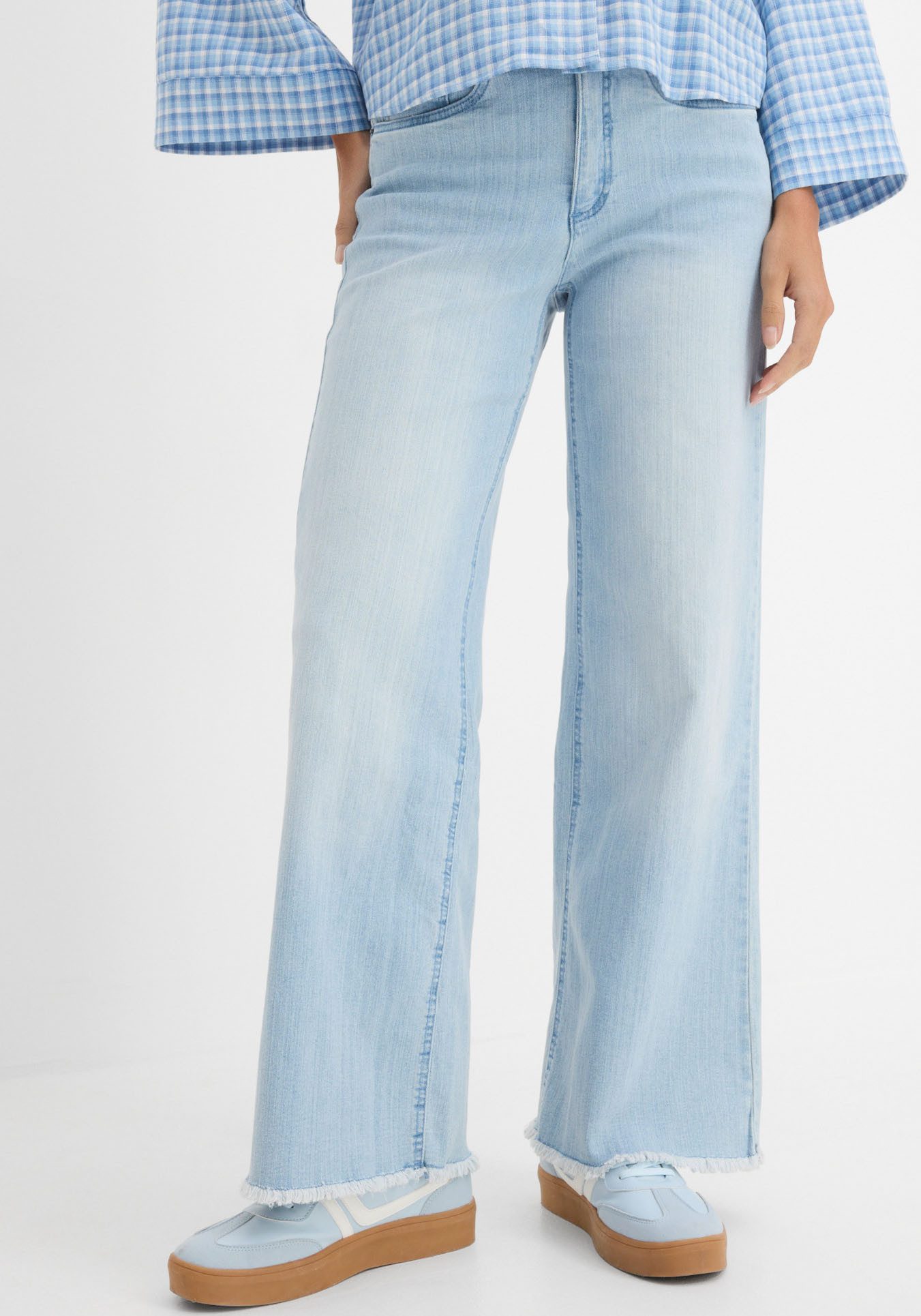 bonprix Weite Jeans Loose Fit Passform, aus Baumwollmischung mit Stretch