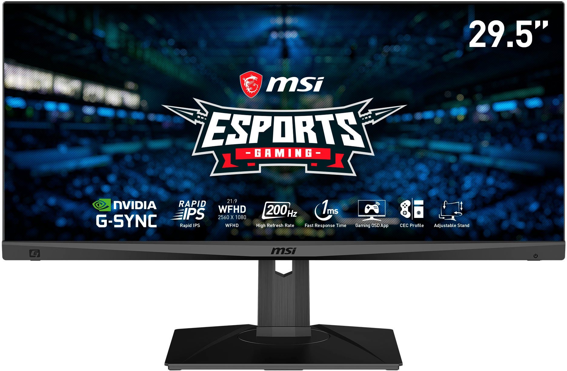 MSI Optix MAG301RF Gaming-Monitor (75 cm/29,5 ", 2560 x 1080 px, WFHD, 1 ms Reaktionszeit, 200 Hz, VA LED, 3 Jahre Herstellergarantie, höhenverstellbar, USB-C)