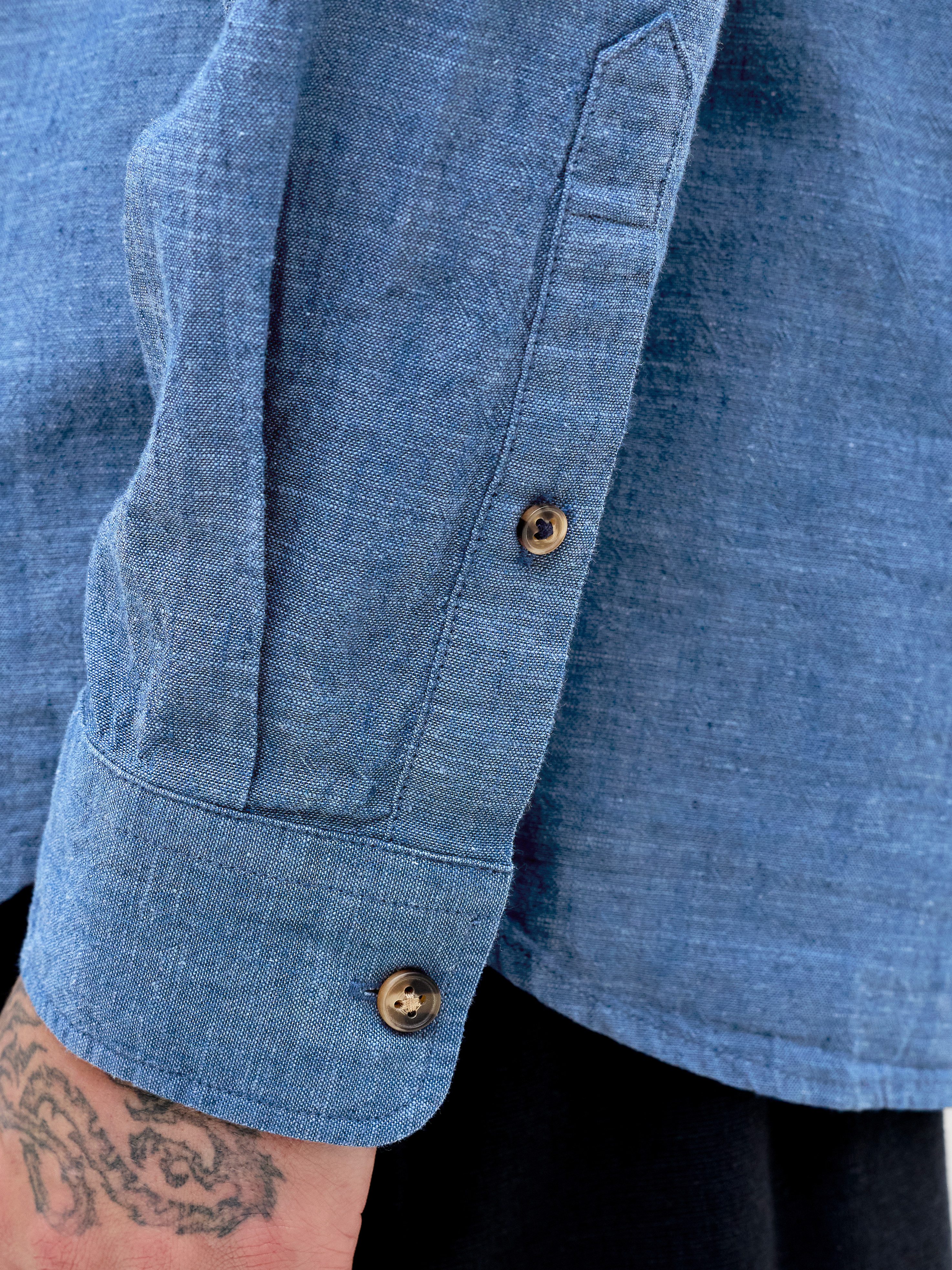 Jack & Jones Langarmhemd JJESUMMER LINEN BLEND BAND SHIRT L/S SN Baumwollmischung, regular fit