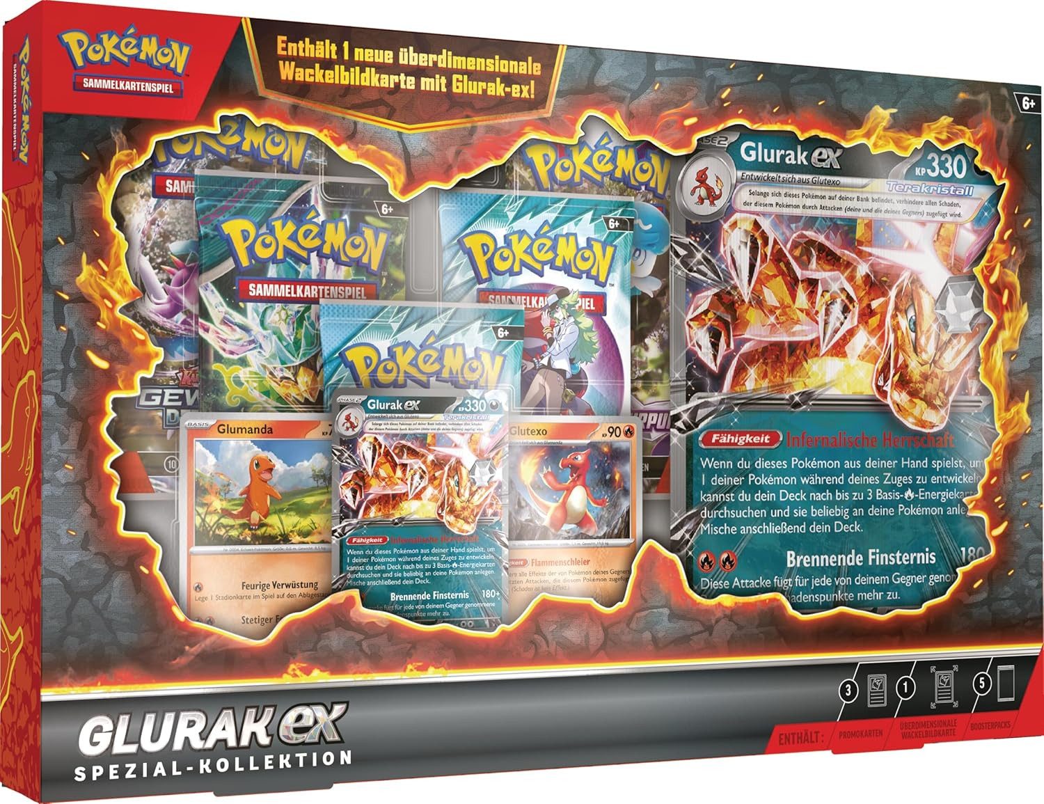 POKÉMON Sammelkarte Glurak-ex Spezial-Kollektion Deutsch