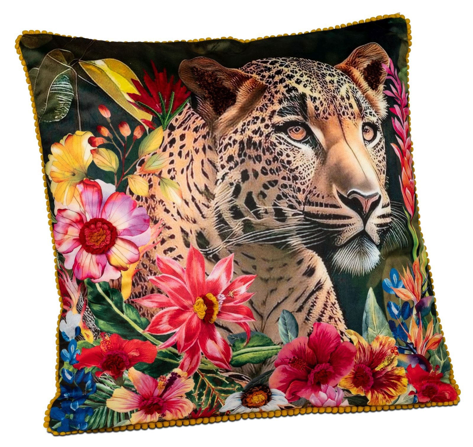 formano Dekokissen Samt Kissen Leopard 45cm Dekokissen gefüllt mit edlem Großkatzen-Motiv