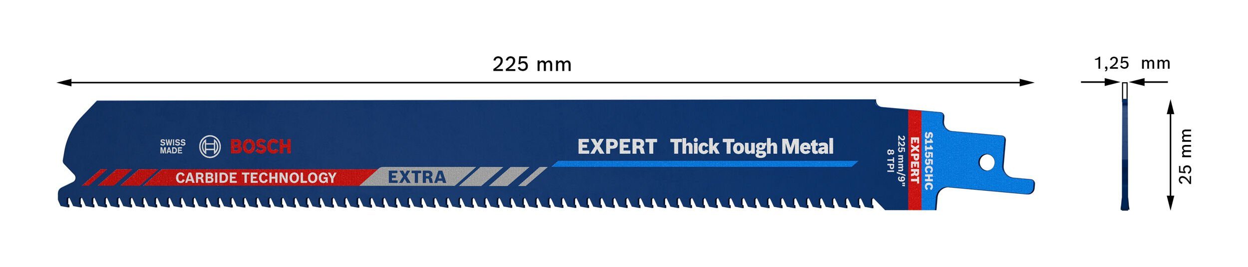 Expert Säbelsägeblatt 1155 for S Tough CHM, BOSCH Expert Metal, Thick Endurance HeavyMetal