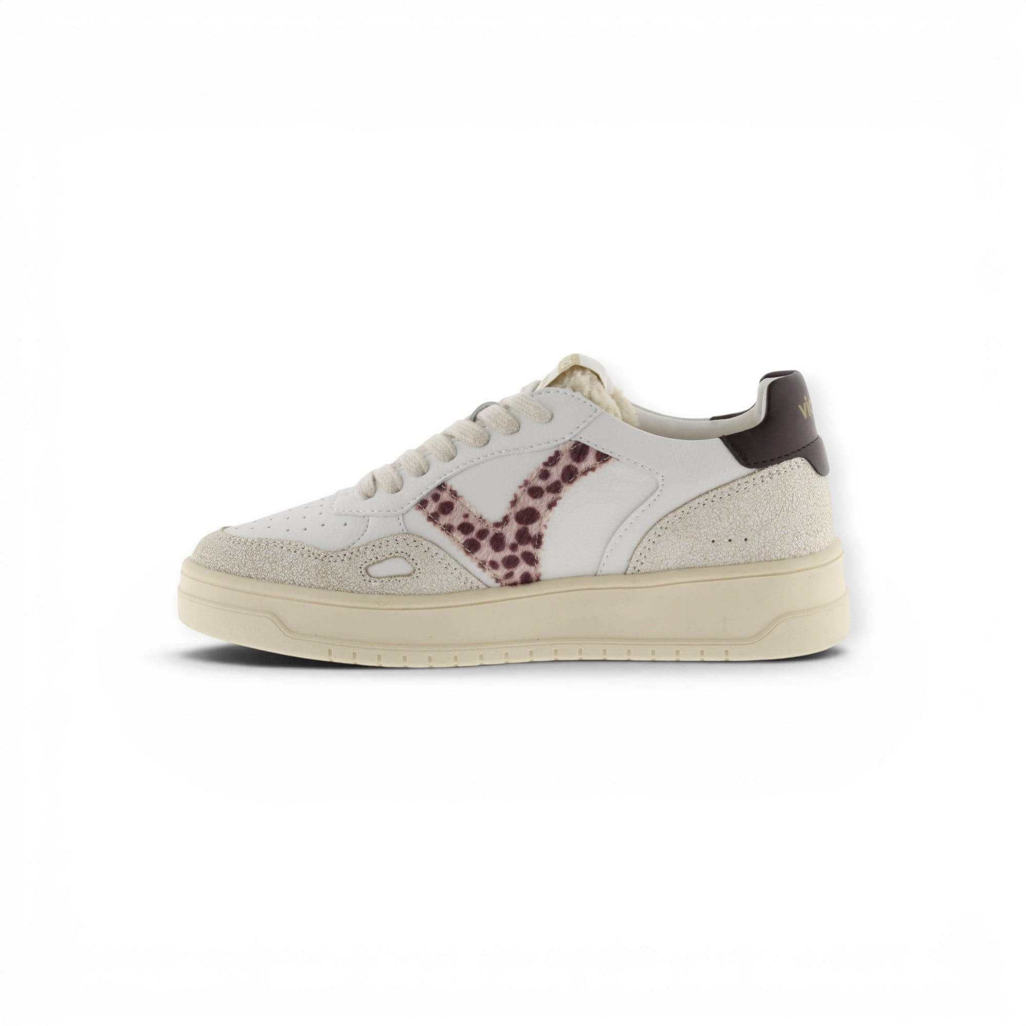 Victoria Seul Animal (Ledereffekt/Velourleder) - weiss/beige Damen Sneaker