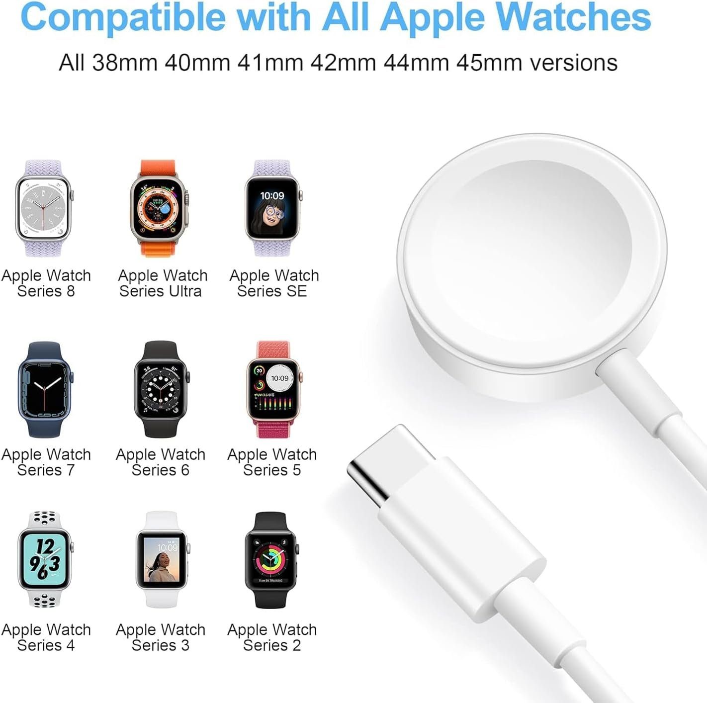 Widmann-Shop Ladestation für Apple Watch Ladekabel Ladegerät Magnetisch auf USB‑C Schnelllade-Gerät (Ladegerät für Apple Watch) – Bild 3 von 5