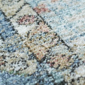 Teppich Kurz Fransiger Teppich in mehrfarbig, TeppichHome24, rechteckig, Höhe: 15 mm