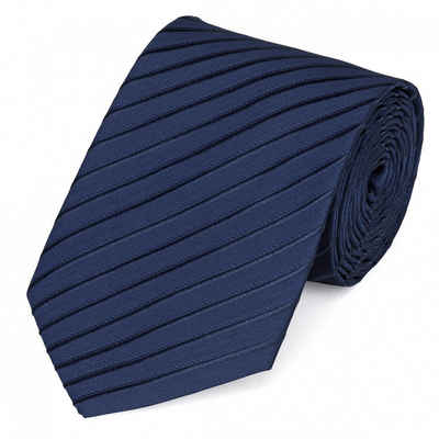 Fabio Farini Krawatte elegante Dunkelblaue Herren Krawatten - Schlips in 8cm (ohne Box, Gestreift) Breit (8cm), Twilight Blue
