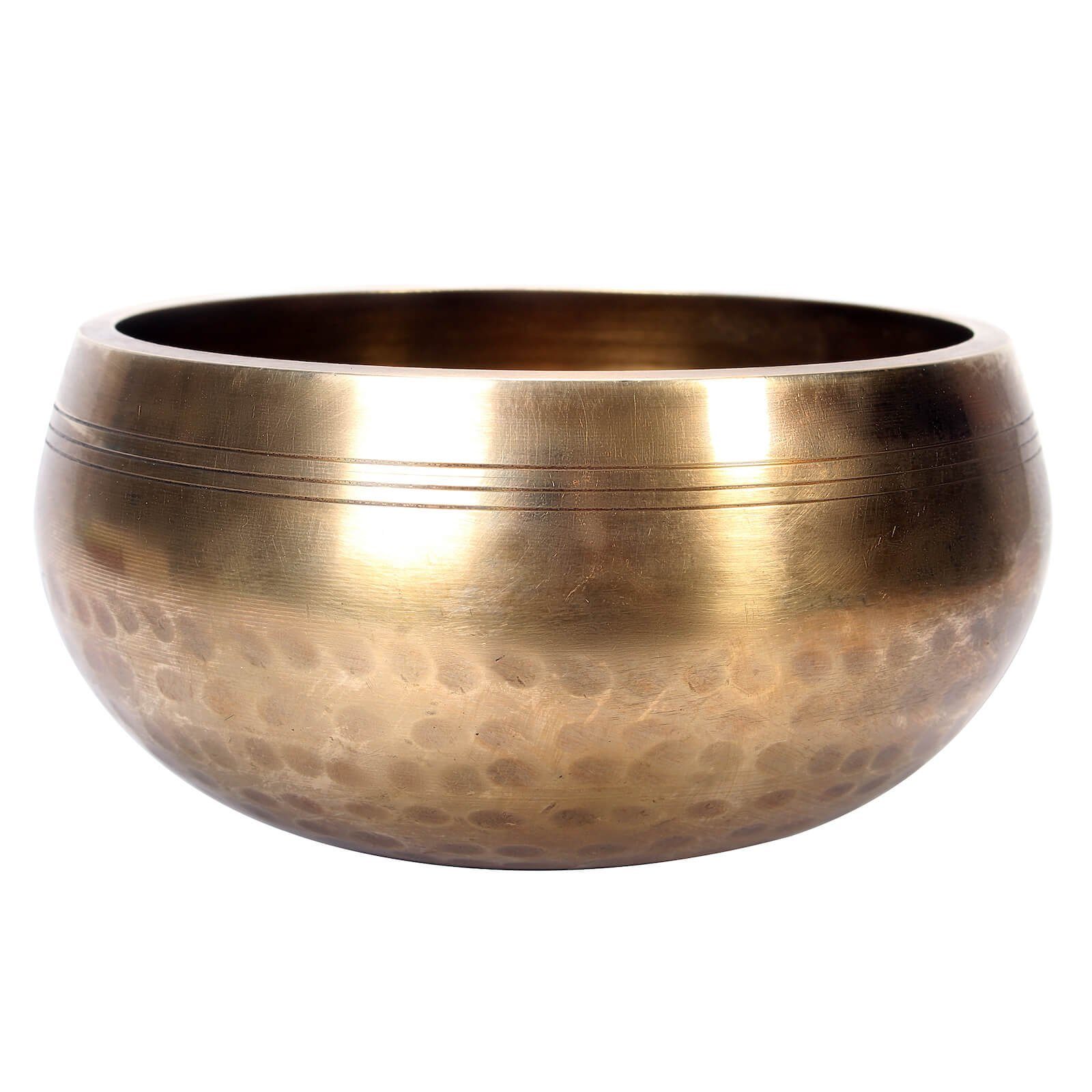 aumondo Percussion-Set Original Tibetische Klangschale, 13 cm groß, handgefertigt. Set in Geschenk-Box.