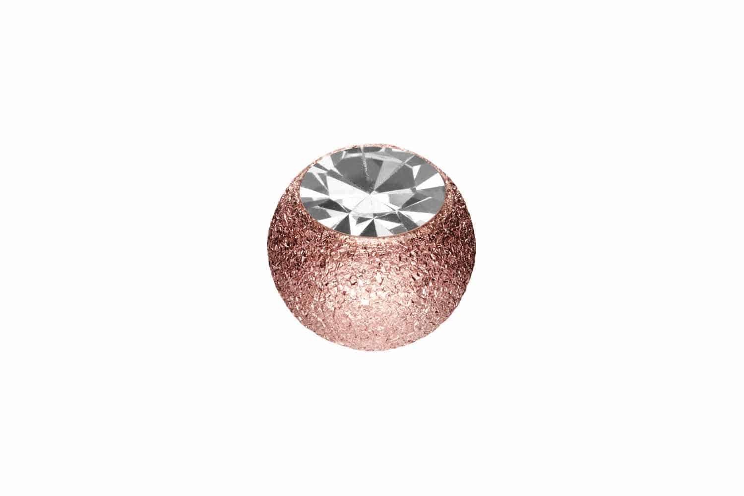 Piercing-Set Chirurgenstahl Schraubkugel DIAMANTOPTIK + KRISTALL