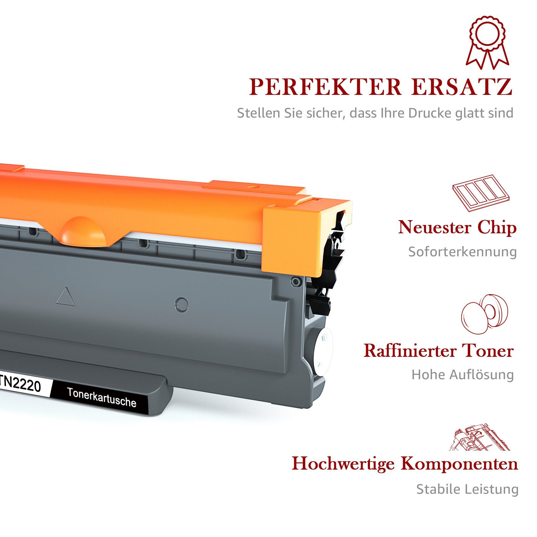 Thumbnail - Toner Kingdom Tonerpatrone TN2220 2-St Brother MFC-7460DN DCP-7055 FAX-2940, (2-St)