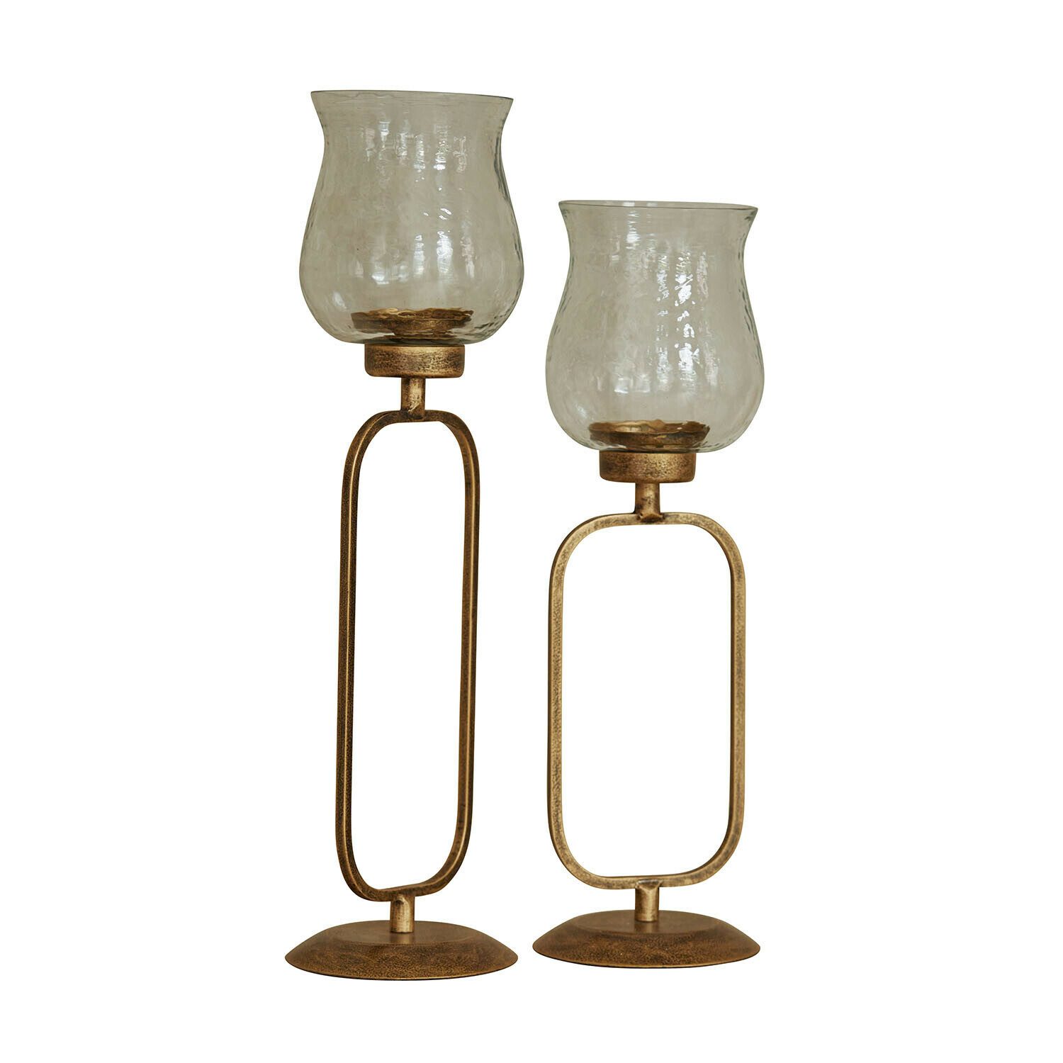 Mirabeau Windlicht Windlicht 2er Set Rocanda gold/klar (2er Set, 2er Set)