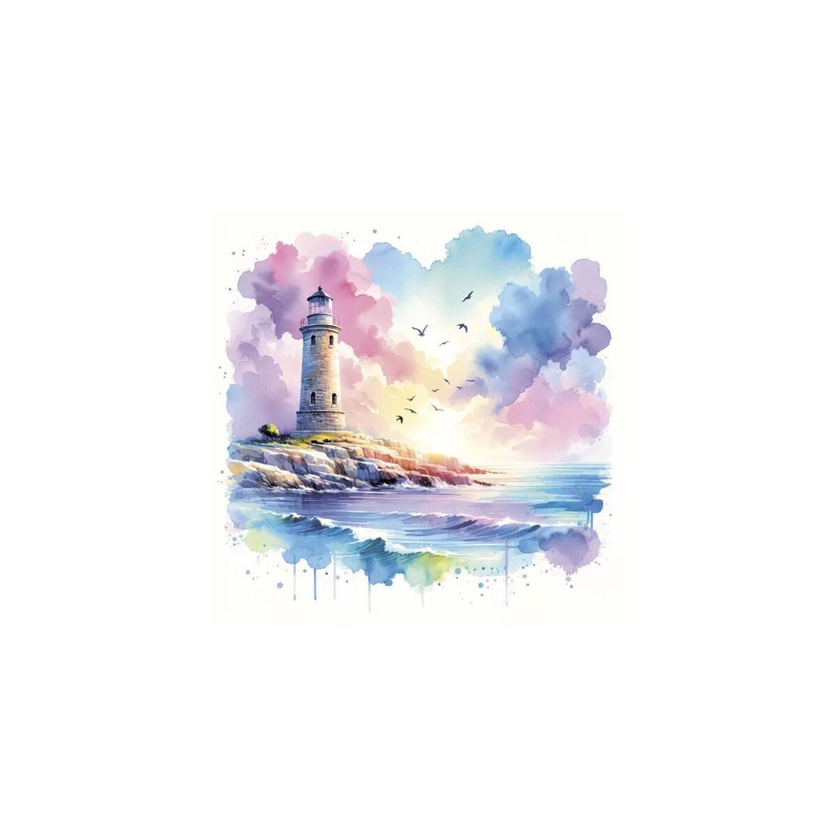 Wisam Papierserviette Reise Watercolour Leuchtturm Serviette 20er Pack 33x33 cm