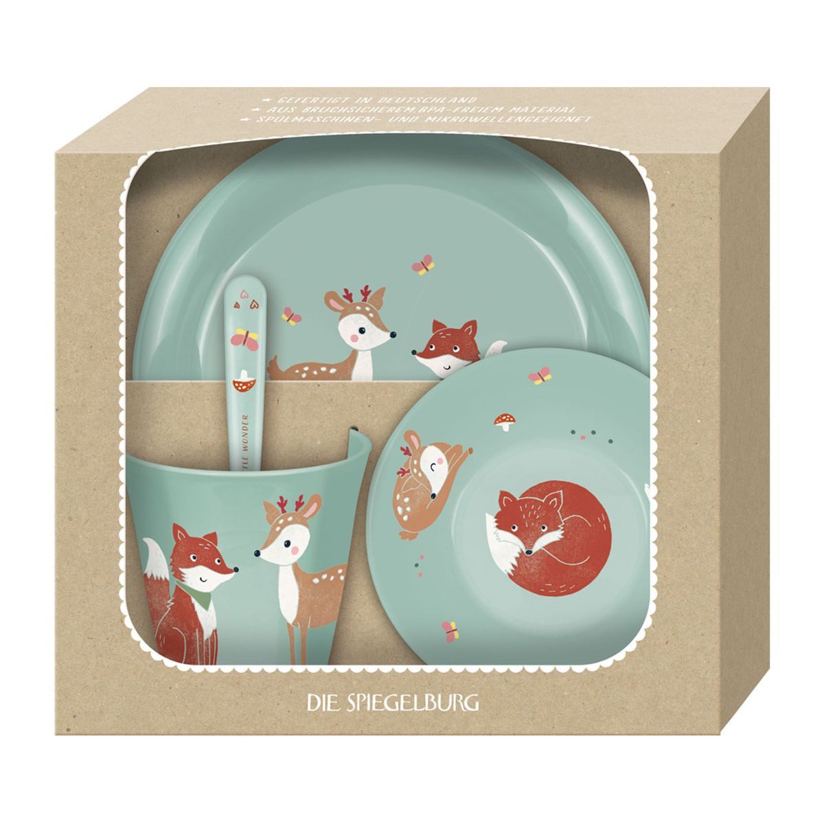 COPPENRATH DIE SPIEGELBURG Детская посуда-Set Die Spiegelburg 22036 - Little Wonder - Geschirr Geschenkset Fuchs & R