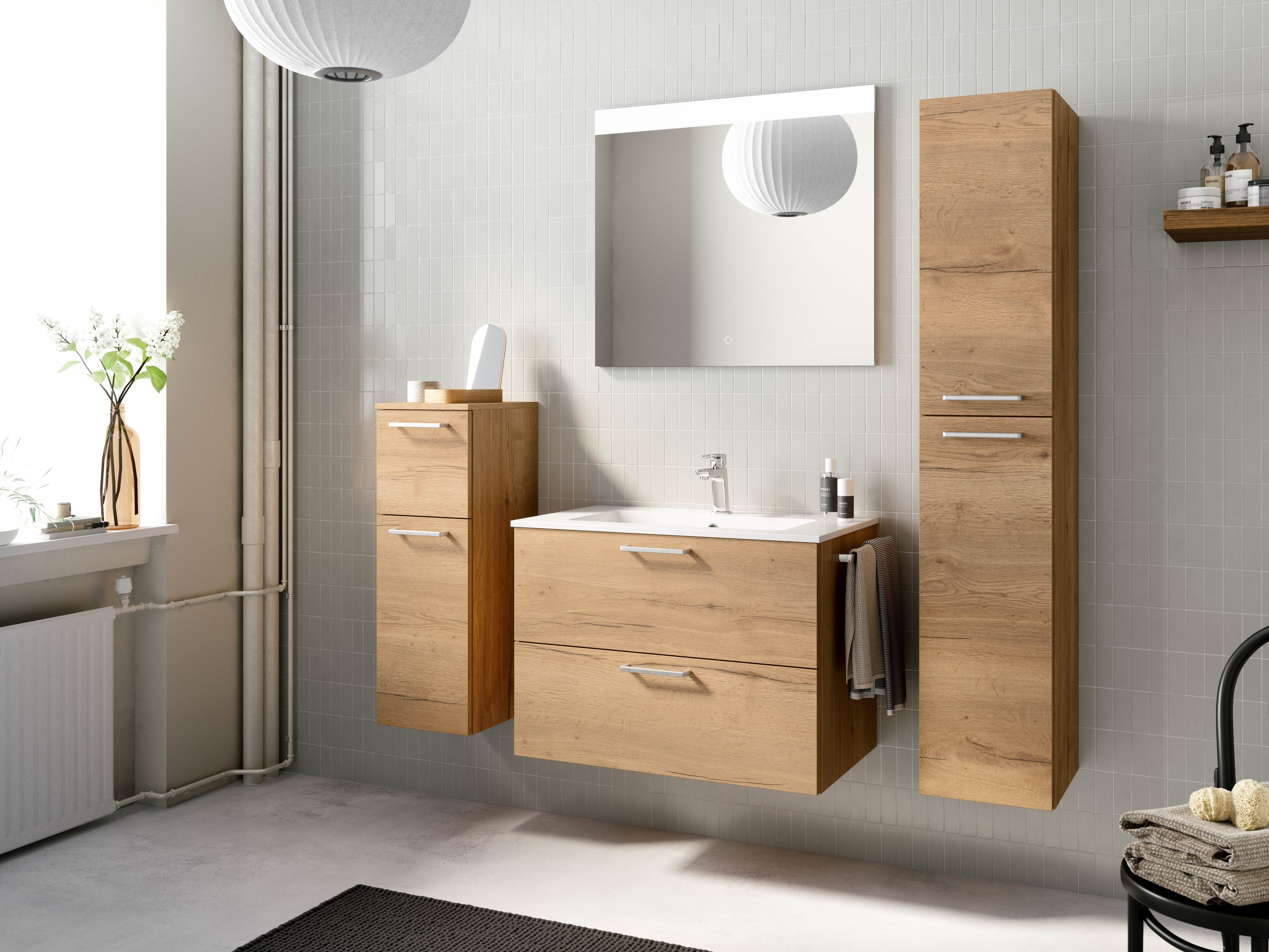 nobilia® Badmöbel-Set Tolvina, (4-St., vormontiert, mit günstig online kaufen