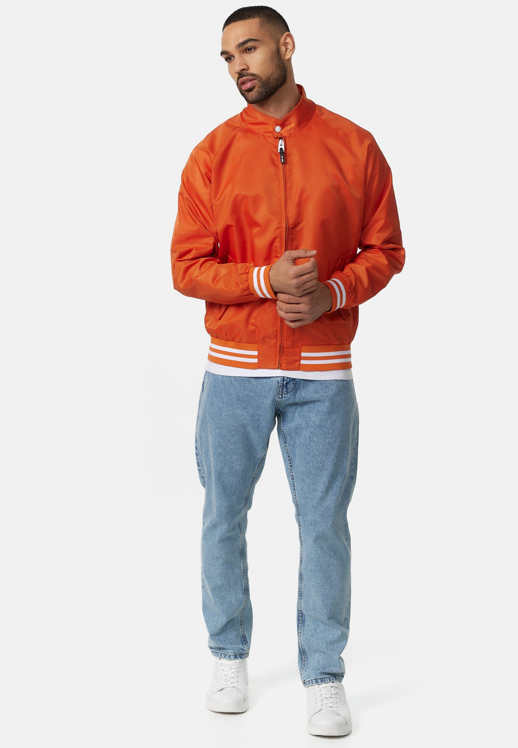 Indicode Sommerjacke Herren Ayser Übergangsjacke Herrenjacke mit Stehkragen & gerippten Arm-und Saumabschluss