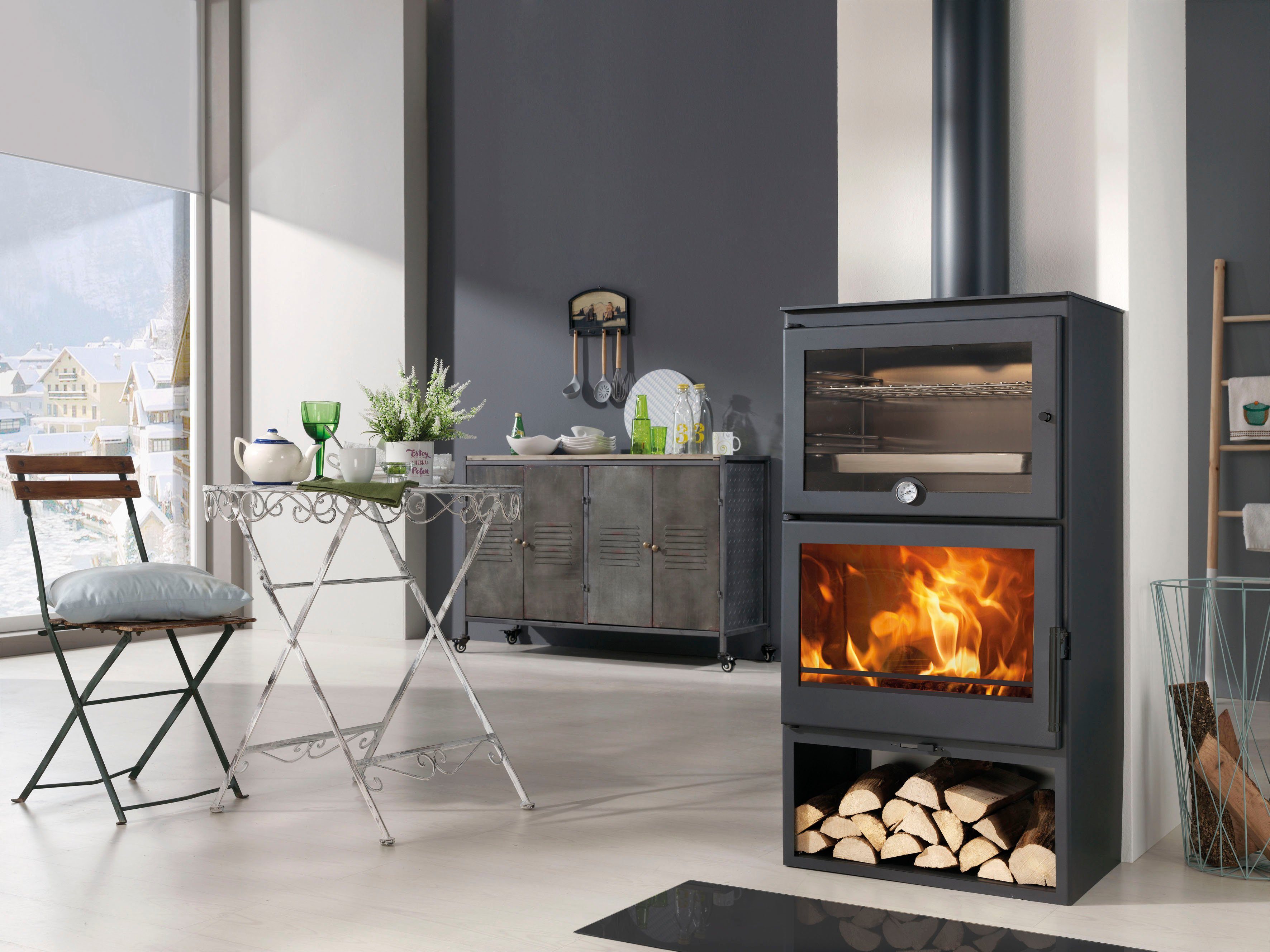 Panadero Kaminofen Kaminofen Gourmet Ecodesign, 7,1 kW, Zeitbrand, Scheiben günstig online kaufen