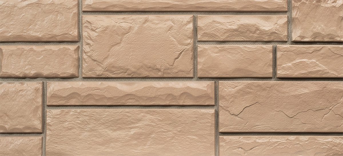 NOVIK Verkleidungspaneel NovikStone HC Platte 122x47 cm 9 St. 4,65qm Bruchstein sand, BxL: 47,00x121,92 cm, 0,52 qm, (Karton mit 9 Platten, 4,27 qm) Wandverkleidung mit 3-D-Effekt, problemlose Montage, Natursteinoptik