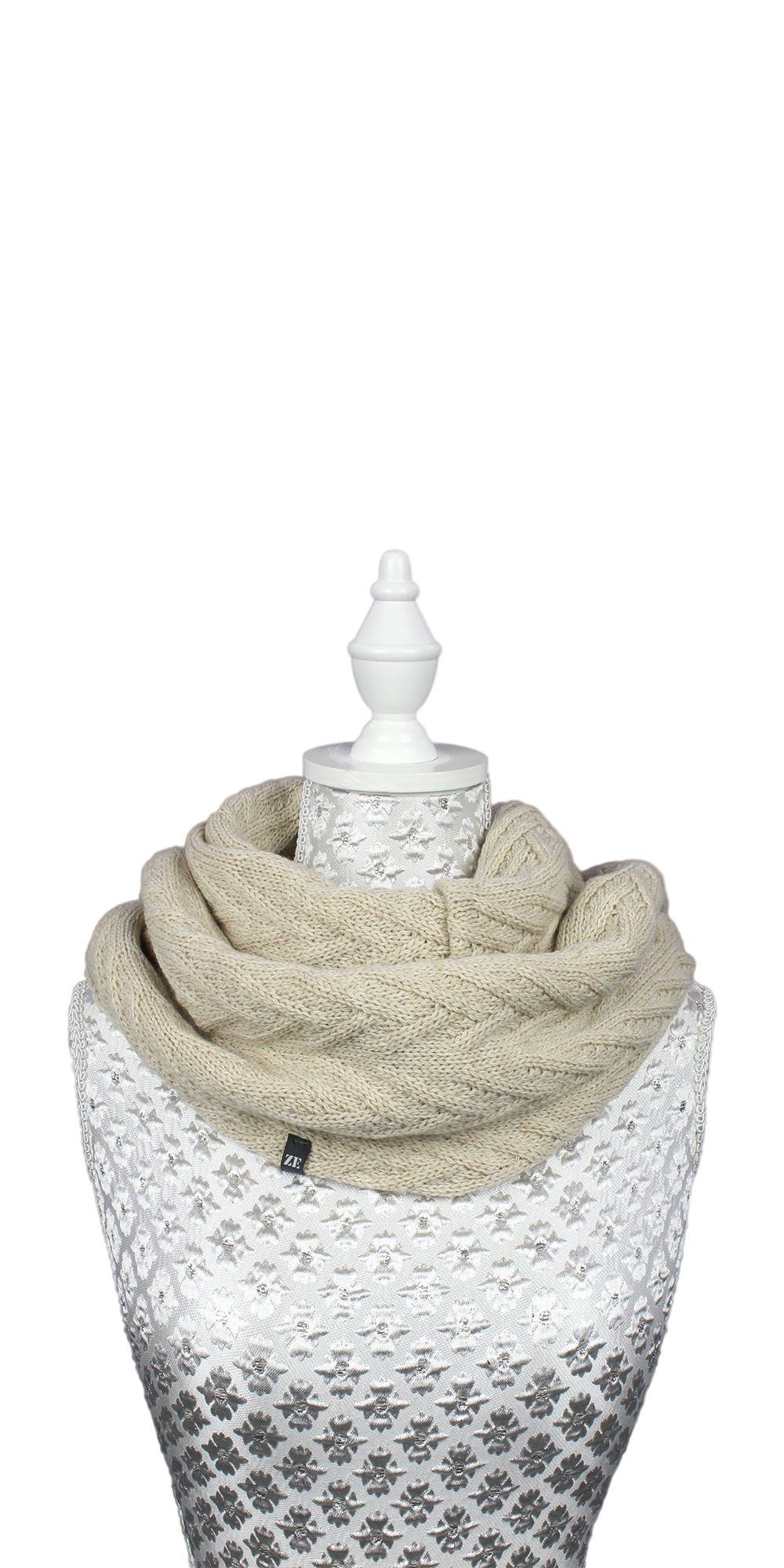 ZEBRO Strickschal Loop "Zensi", hoher Wollanteil beige